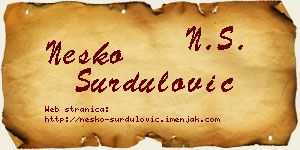 Neško Surdulović vizit kartica